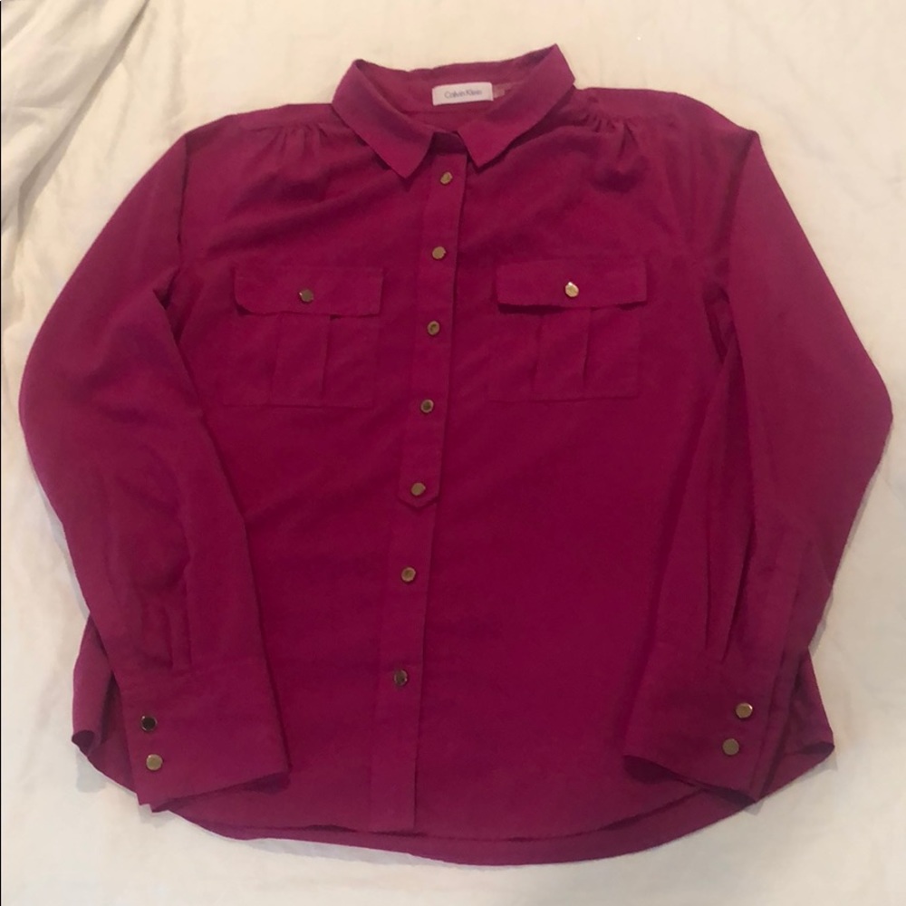 Calvin Klein fuchsia long sleeve button down